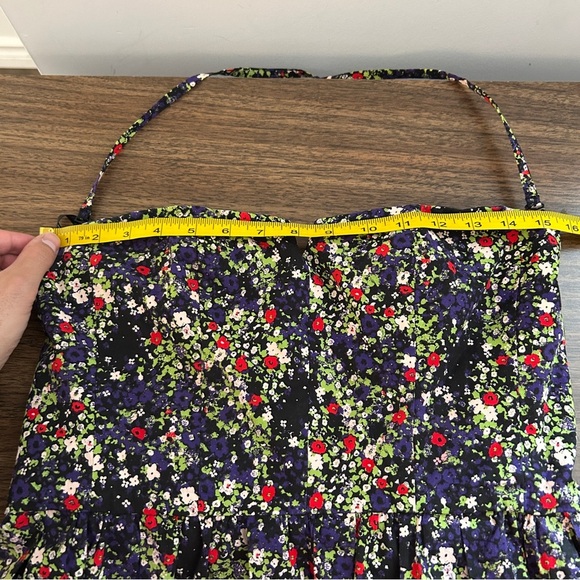 bebe Black Floral Mini Removable Strap/ Strapless Dress M - Picture 7 of 12